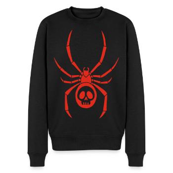 Red spider mite and skull - Men's Premium Organic Jumper - black - Front - Nico (187cm)