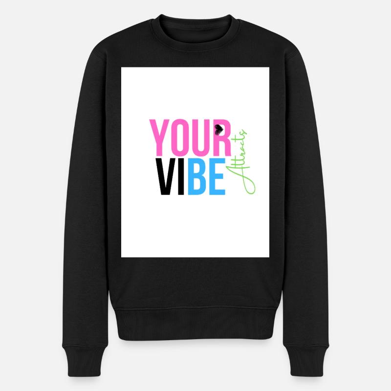 Positive und motivierende Schwingung - Männer Premium Bio Pullover - Schwarz