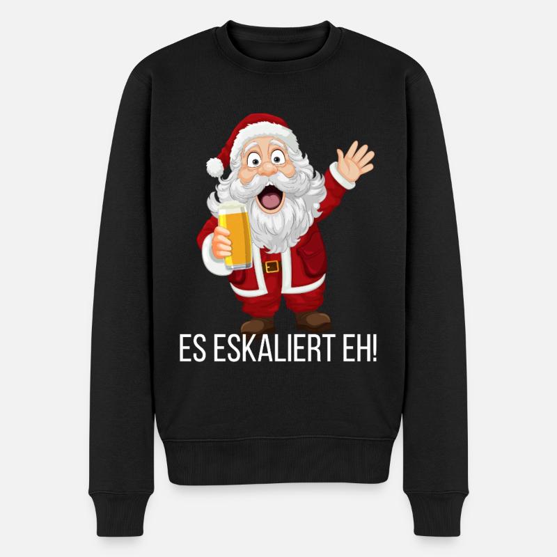 Es eskaliert eh – Weihnachtsfeier Edition 🎄🎉 - Männer Premium Bio Pullover - Schwarz