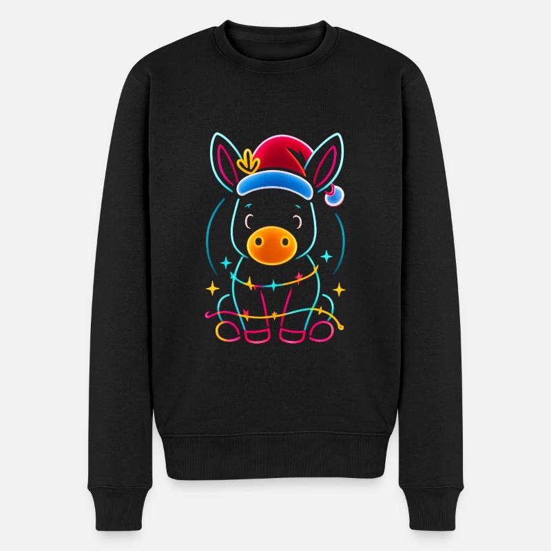 Donkey Elf Noël Drôle Cadeau - Pull Premium bio Homme - noir