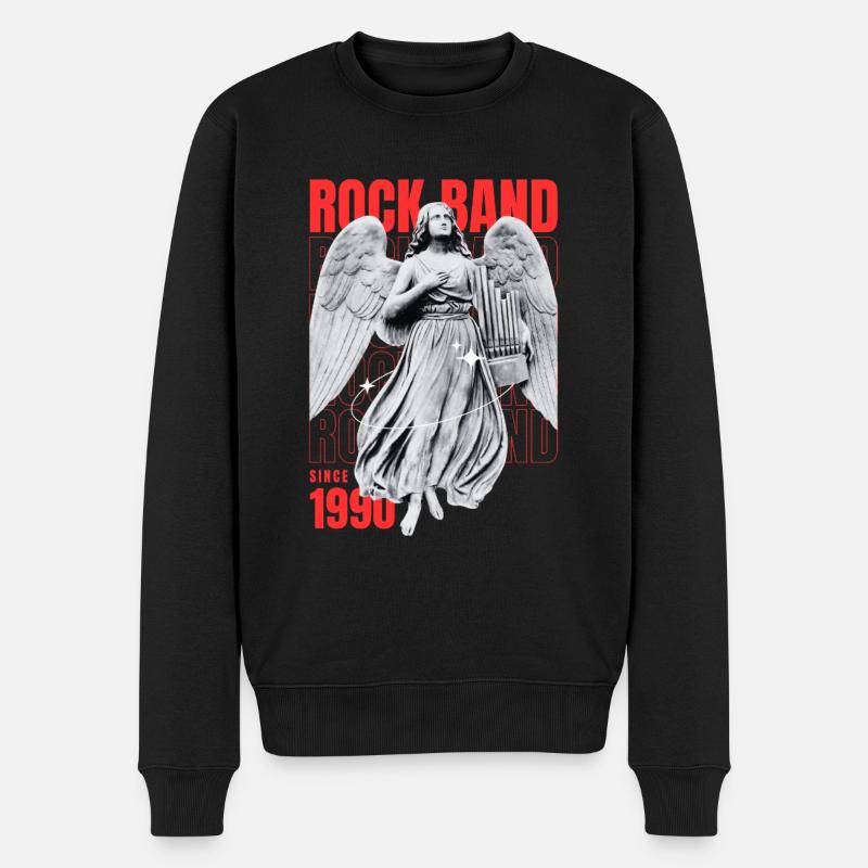 Engelrock 1990 Retro Poster - Männer Premium Bio Pullover - Schwarz