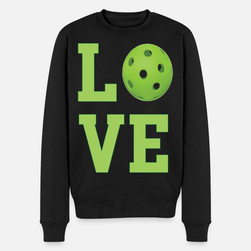 Pickleball-Liebe - Männer Premium Bio Pullover - Schwarz
