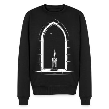 Bougie imbolc à la fenêtre - Pull Premium bio Homme - noir - Devant - Nico (187cm)