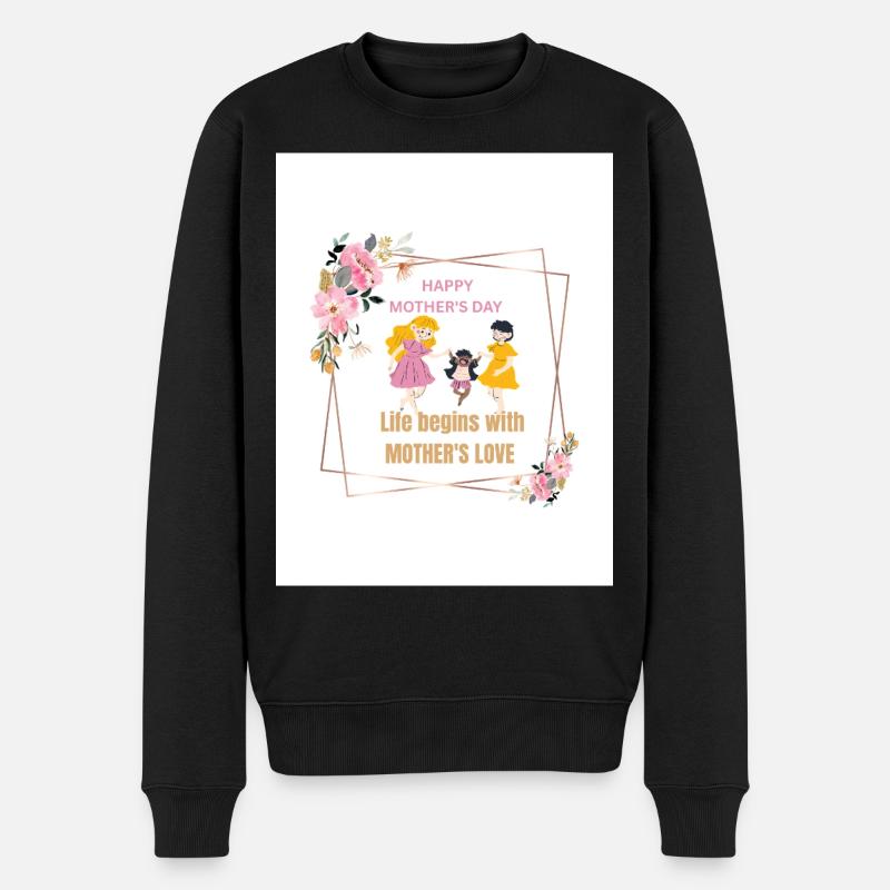 Mother's Love Blumenrahmen - Männer Premium Bio Pullover - Schwarz