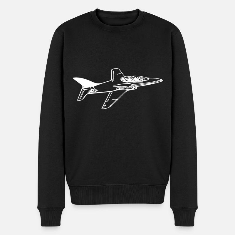 Jet Flugzeug Flieger - Männer Premium Bio Pullover - Schwarz