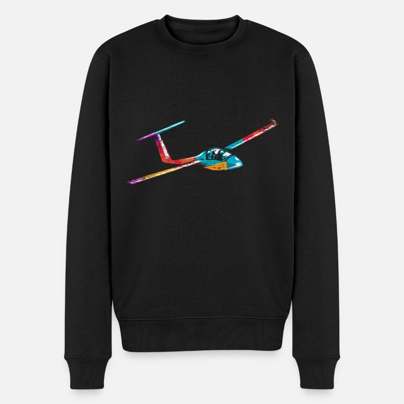 Segelflugzeug Segelflieger Pilot - Männer Premium Bio Pullover - Schwarz