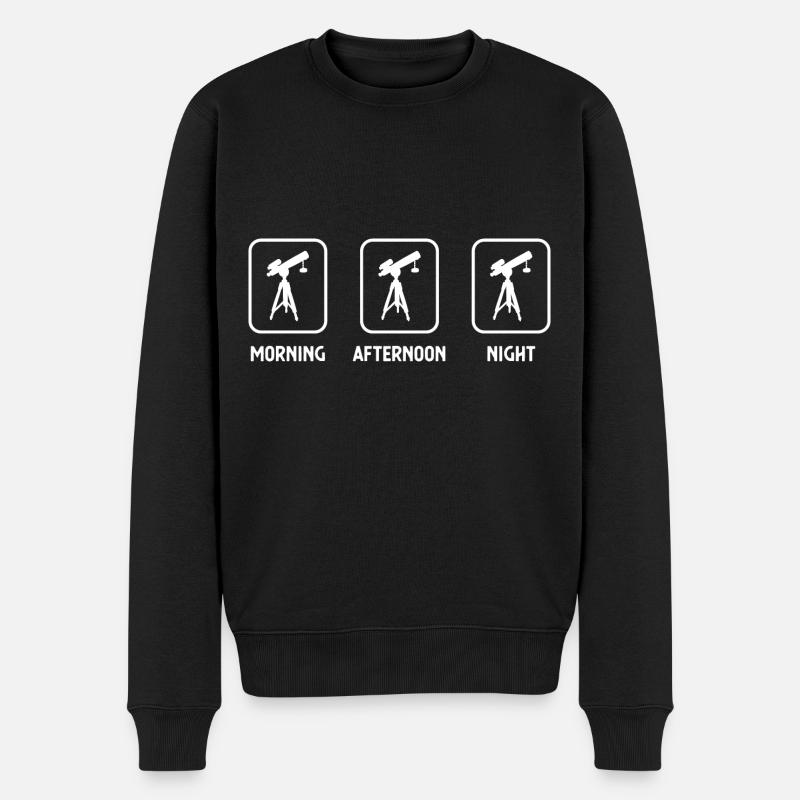 Morgens, nachmittags, nachts und Astronomie - (3) - Männer Premium Bio Pullover - Schwarz
