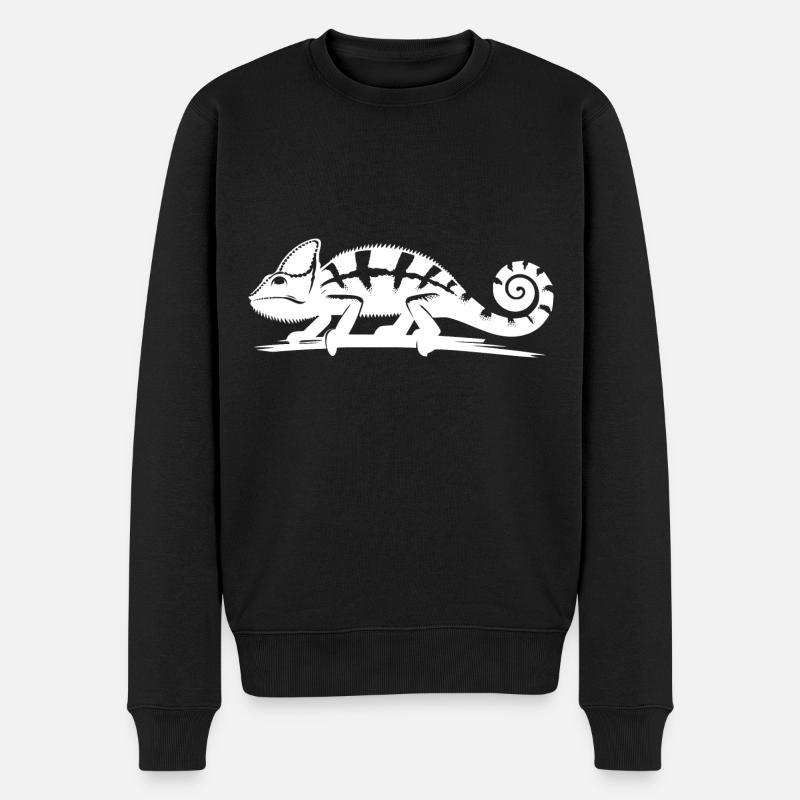 Caméléon marchant dans la nature - Pull Premium bio Homme - noir