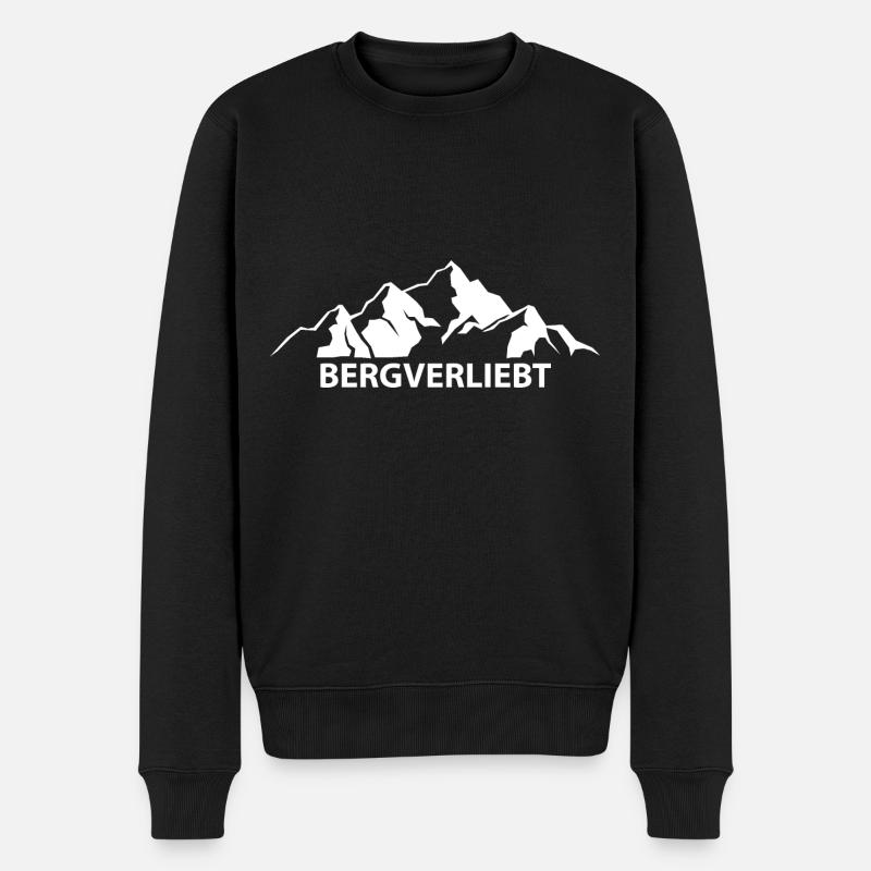 Bergverliebt - (3) - Männer Premium Bio Pullover - Schwarz