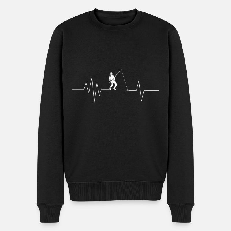 Fischen Dad Geschenkidee - Männer Premium Bio Pullover - Schwarz