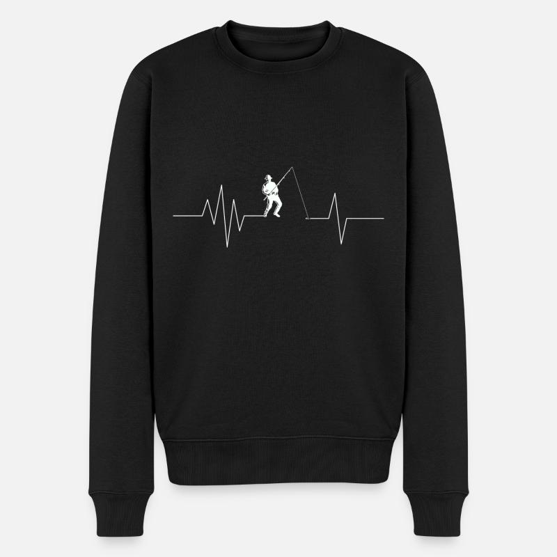 Fischen Dad Geschenkidee - Männer Premium Bio Pullover - Schwarz
