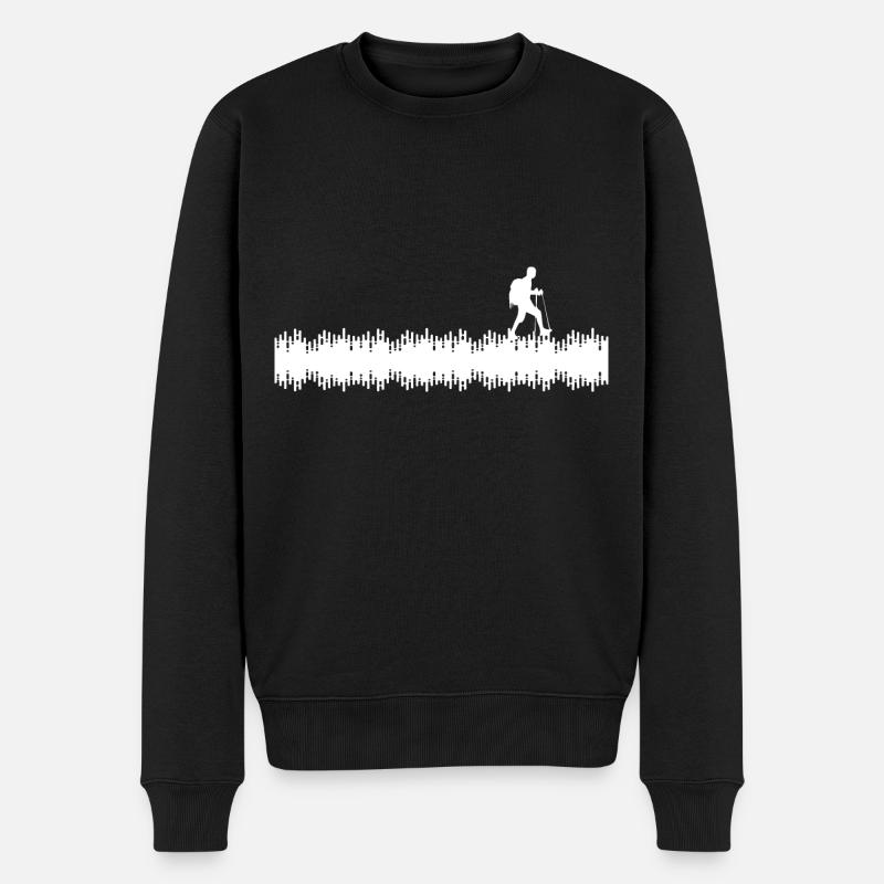 Klangwellen - Wandern - (2) - Männer Premium Bio Pullover - Schwarz
