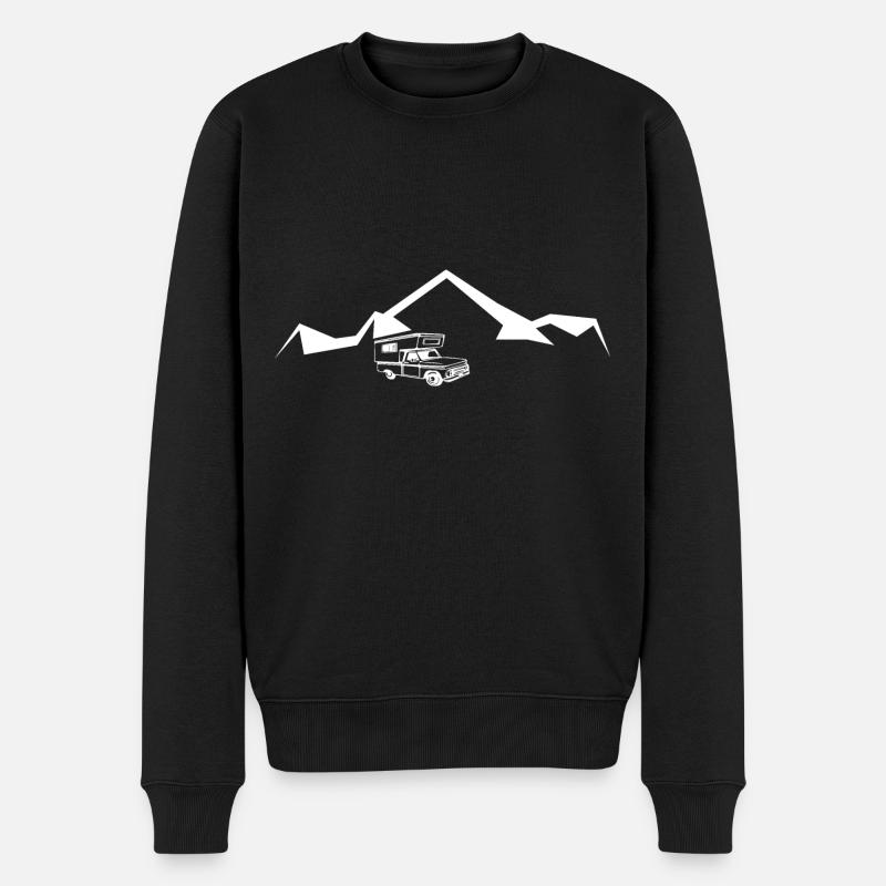 Montagne - Camping Van - (10) - Pull Premium bio Homme - noir