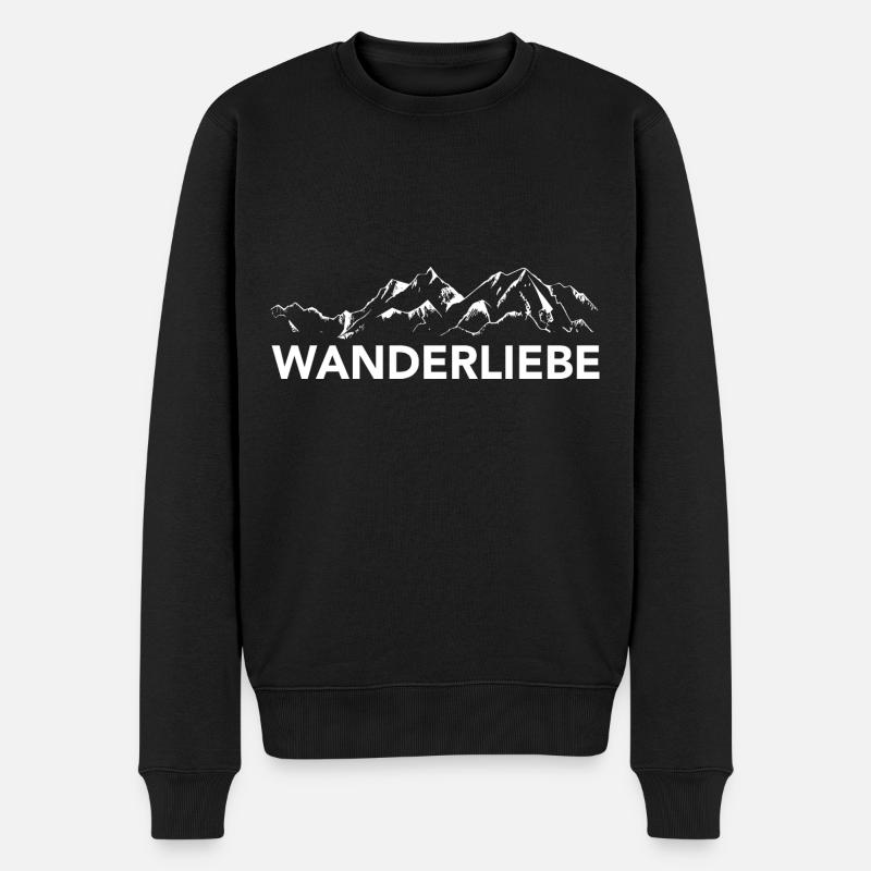 Wanderliebe - (9) - Männer Premium Bio Pullover - Schwarz