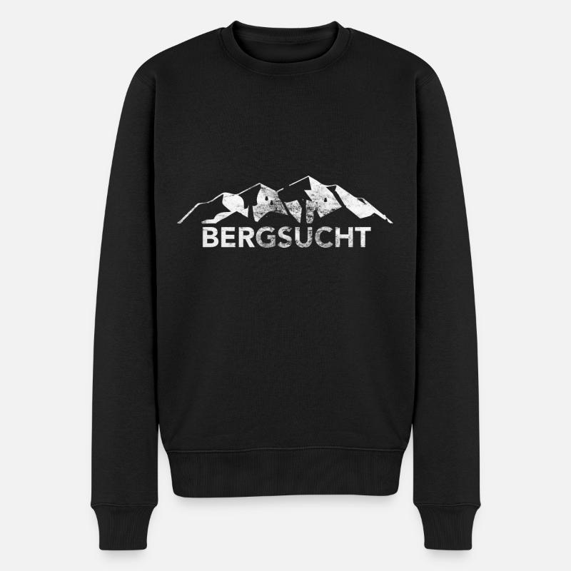 Bergsucht - (10) - Männer Premium Bio Pullover - Schwarz