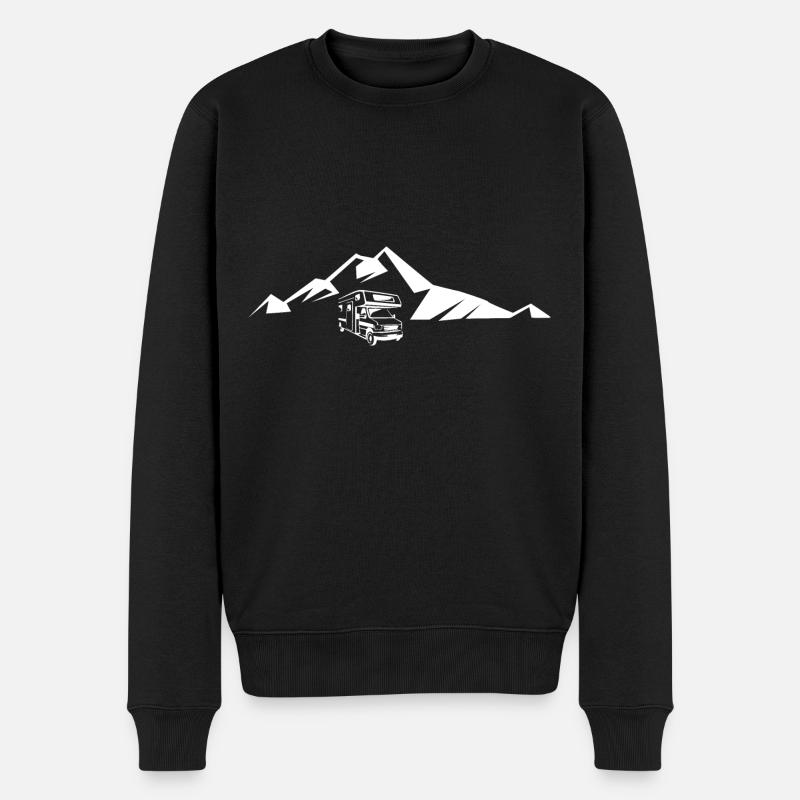 Montagne - Camping-car - (4) - Pull Premium bio Homme - noir