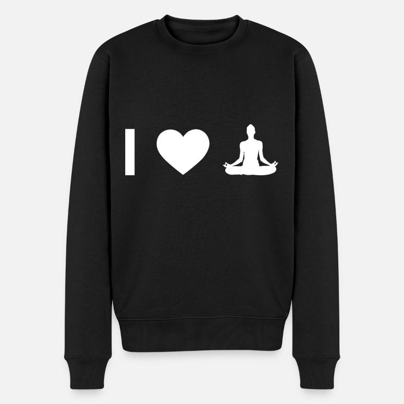 I Heart et Yoga - - Pull Premium bio Homme - noir