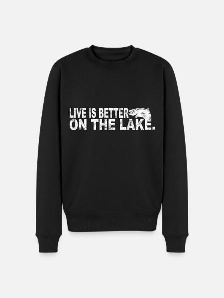 Fischen Dad Geschenkidee - Männer Premium Bio Pullover - Schwarz