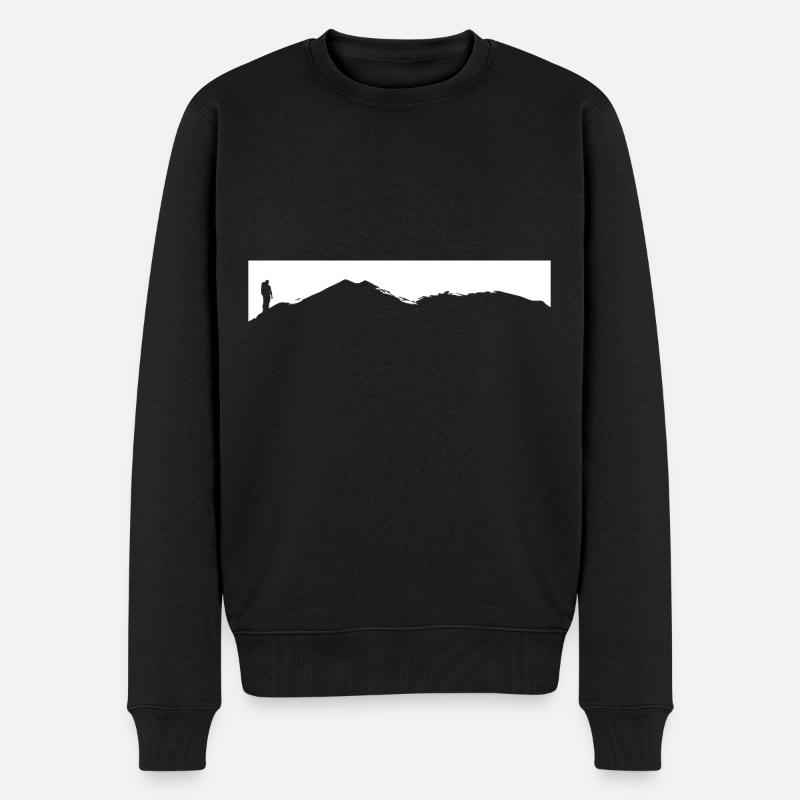 Berg - Wanderer - (2) - Männer Premium Bio Pullover - Schwarz