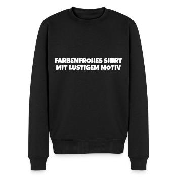 Farbenfrohes Shirt mit lustigem Motiv - Männer Premium Bio Pullover - Schwarz - Vorne - Nico (187cm)