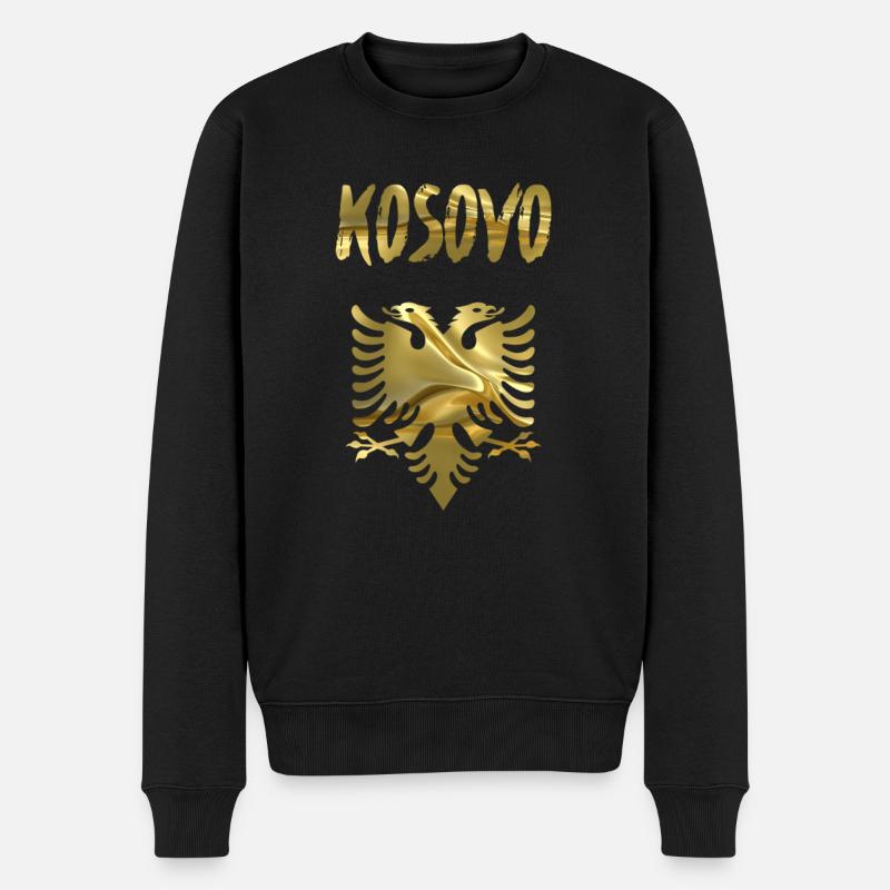 Kosovo - Männer Premium Bio Pullover - Schwarz