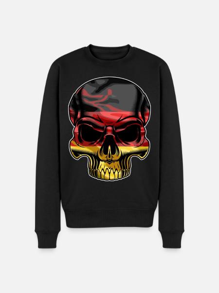 Germany skull - Men's Premium Organic Jumper - black