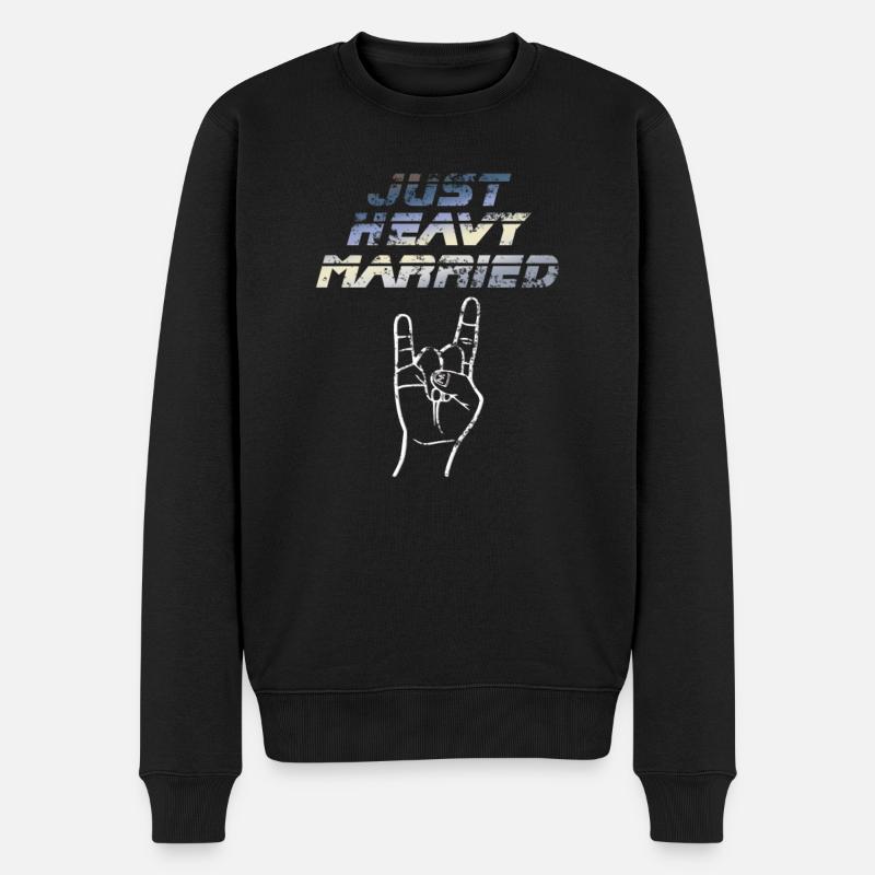 just heavy married - Männer Premium Bio Pullover - Schwarz