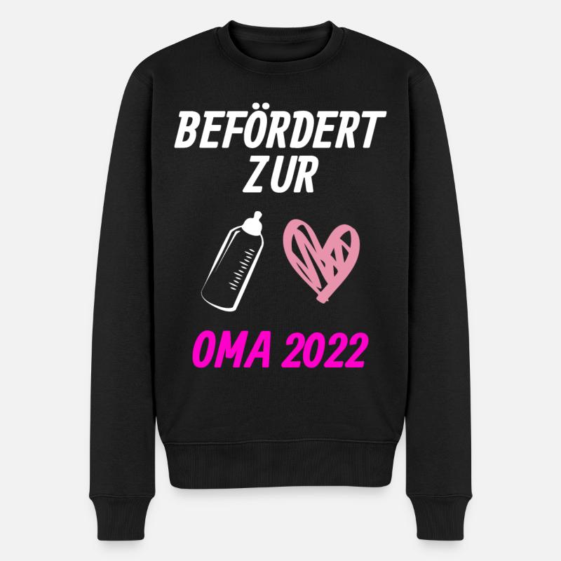 Befördert zur Oma 2022 Großmutter Geschenk - Männer Premium Bio Pullover - Schwarz