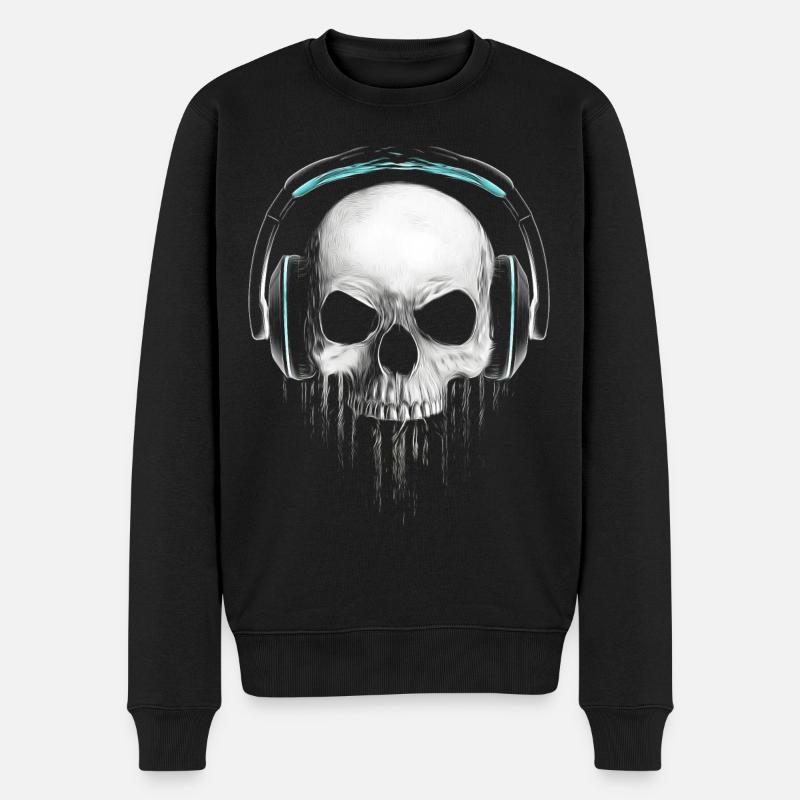 Headphone Skull - Pull Premium bio Homme - noir