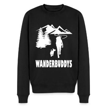 Berge Wandern Hund Bergsteiger design - Männer Premium Bio Pullover - Schwarz - Vorne - Nico (187cm)