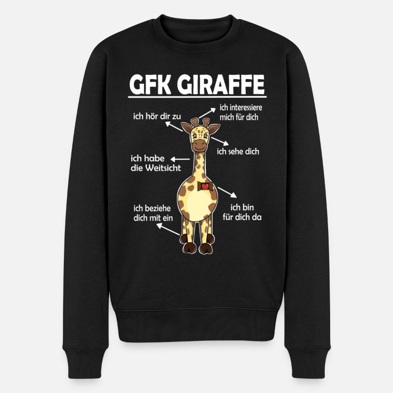 Gfk Kommunikation Giraffe Zoo Giraffensprache - Männer Premium Bio Pullover - Schwarz
