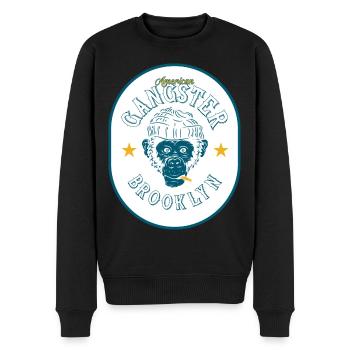 Brooklyn Gangster - Männer Premium Bio Pullover - Schwarz - Vorne - Nico (187cm)