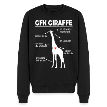 Gewaltfreie Kommunikation GFK - Männer Premium Bio Pullover - Schwarz - Vorne - Nico (187cm)