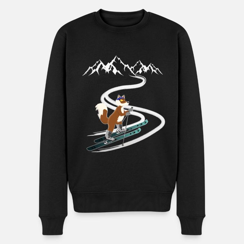 Tourenski gehen Tourengeher- Skitour Fuchs Design - Männer Premium Bio Pullover - Schwarz