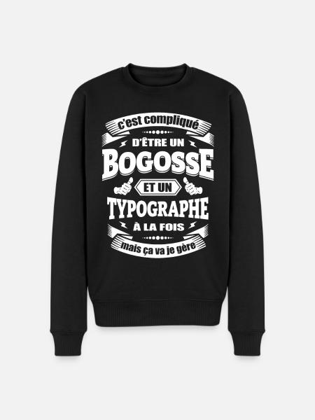 BOGOSSE ET TYPOGRAPHE - Pull Premium bio Homme - noir