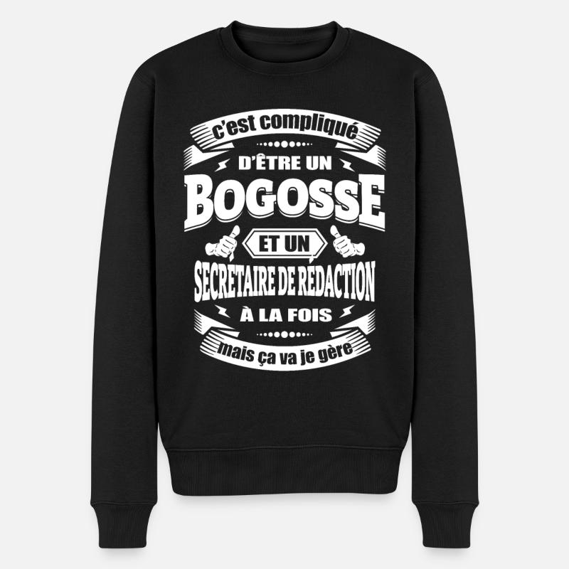 BOGOSSE ET SECRÉTAIRE DE RÉDACTION - Pull Premium bio Homme - noir