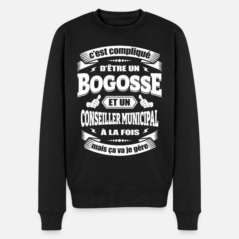 BOGOSSE ET CONSEILLER MUNICIPAL - Pull Premium bio Homme - noir
