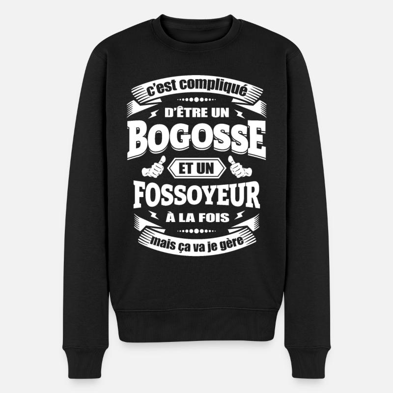 BOGOSSE ET FOSSOYEUR - Pull Premium bio Homme - noir
