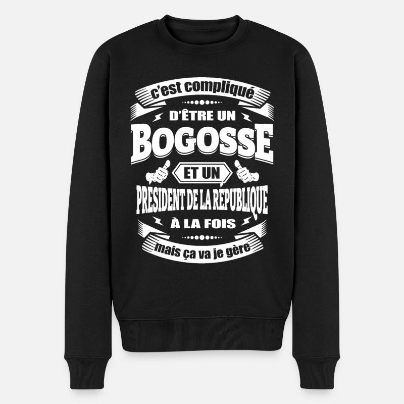 BOGOSSE PRESIDENT DE LA REPUBLIQUE - Pull Premium bio Homme - noir