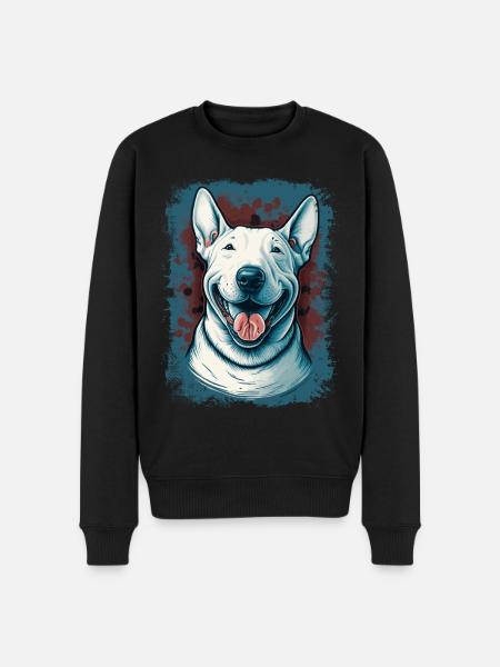 Cheerful Bull Terrier - Men's Premium Organic Jumper - black
