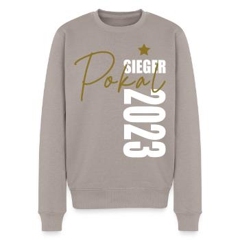 Pokalsieger 2023 - Männer Premium Bio Pullover - Taupe - Vorne - Nico (187cm)