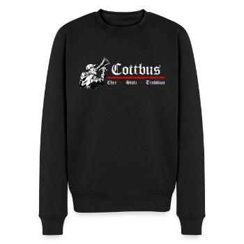 Cottbus Ehre Stolz Tradition - Männer Premium Bio Pullover - Schwarz - Vorne - Nico (187cm)