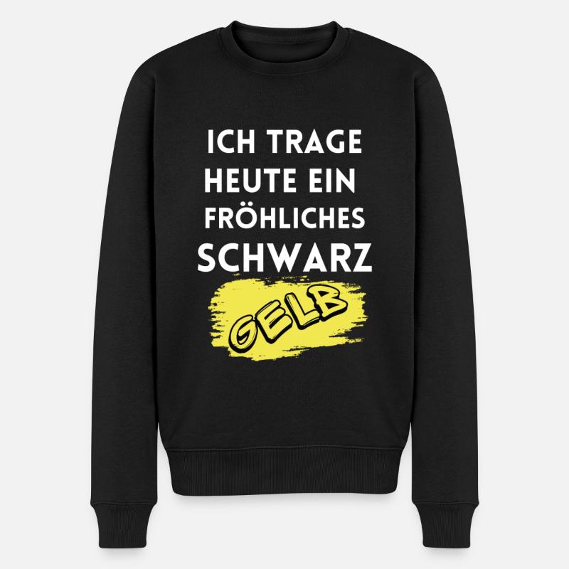 Ich trage ein fröhliches Schwarz Gelb Dortmund - Männer Premium Bio Pullover - Schwarz