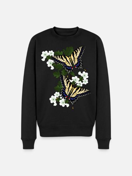 Sail butterfly on hawthorn - Men's Premium Organic Jumper - black