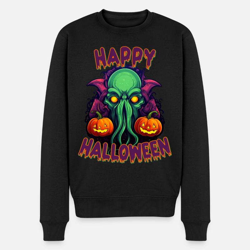 Happy Halloween Cthulhu - Männer Premium Bio Pullover - Schwarz