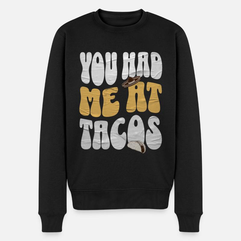 Taco - Männer Premium Bio Pullover - Schwarz