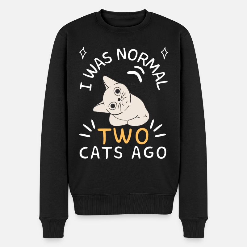 J’étais normal il y a deux chats - Pull Premium bio Homme - noir