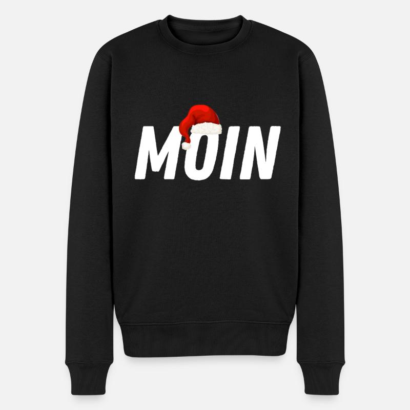 Weihnachts moin Ahoi Anker Gruß Norddeutschland - Männer Premium Bio Pullover - Schwarz