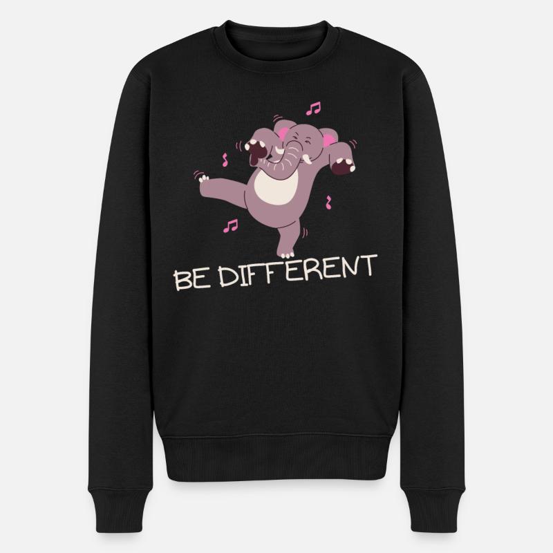 Be different elephant Funny gift - Men's Premium Organic Jumper - black