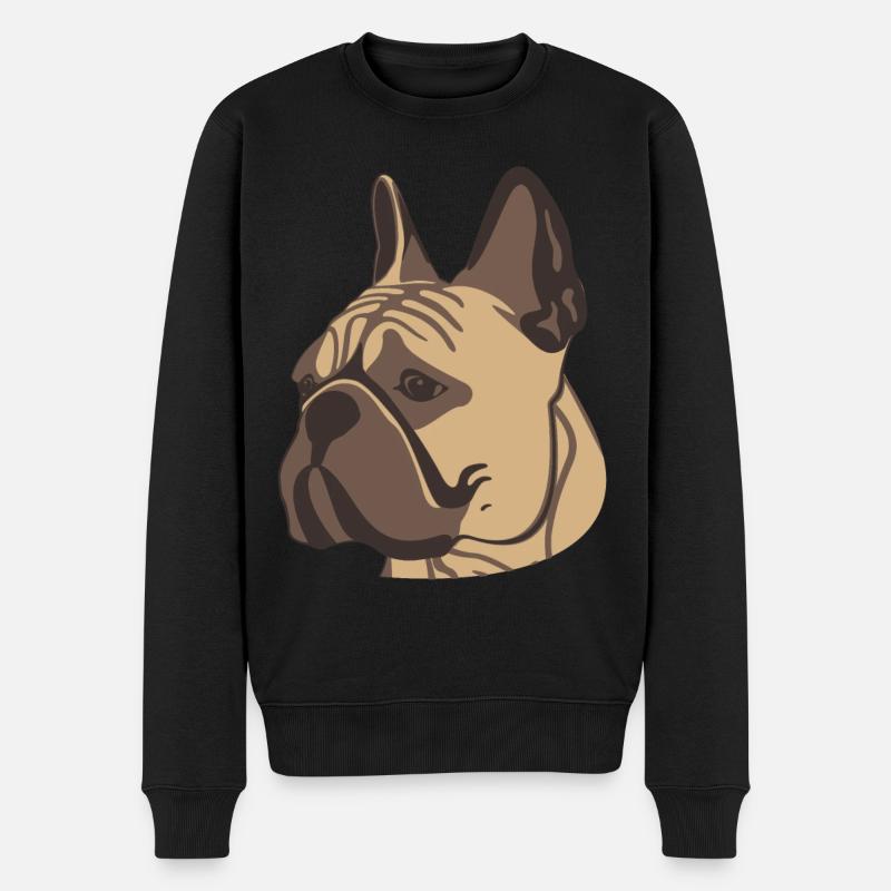 French Bulldog portrait - Männer Premium Bio Pullover - Schwarz